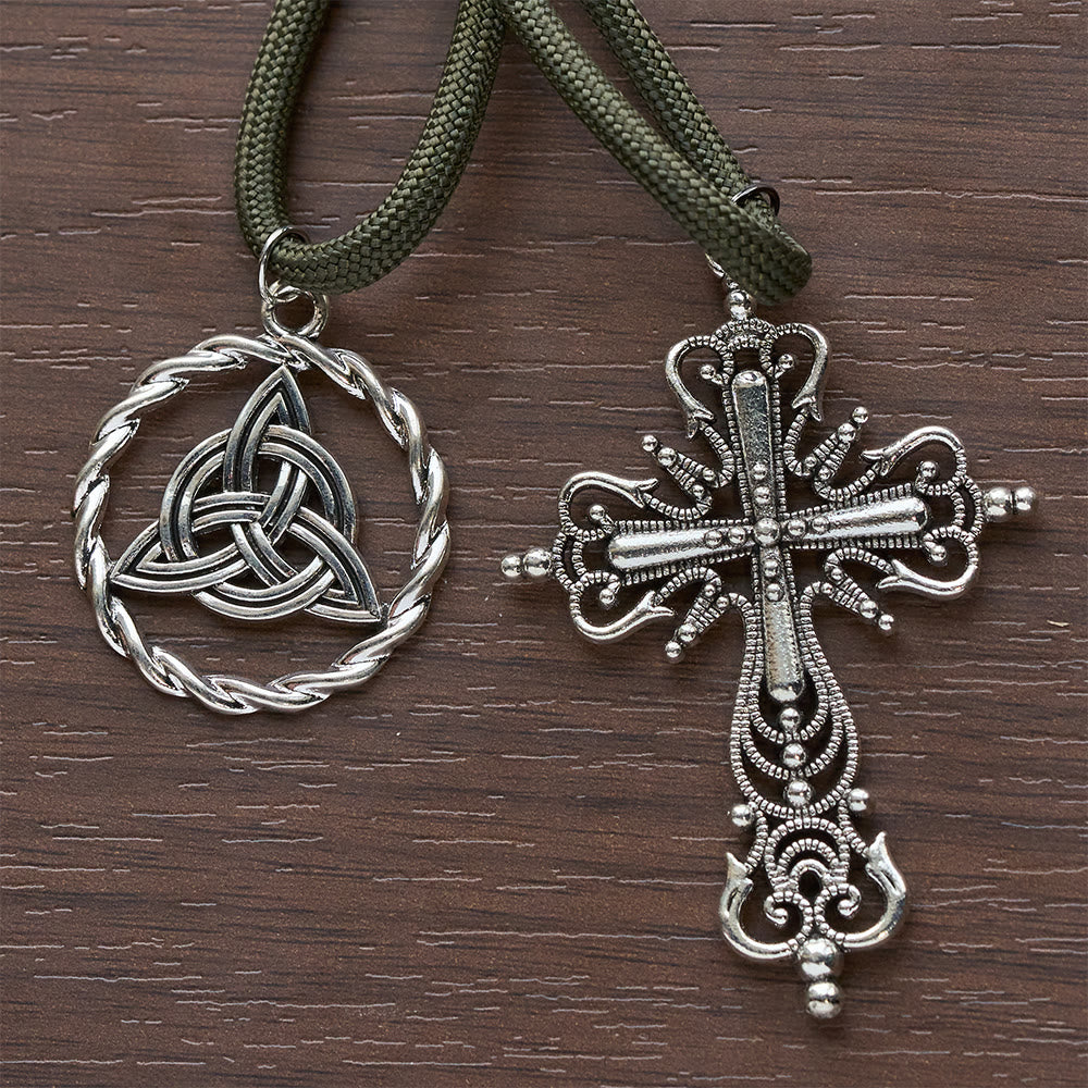 Christianartworkshop Irish Blessing Lucky Faith Pocket Rosary  with Eternal Knot Green White Wood Beads - image 14