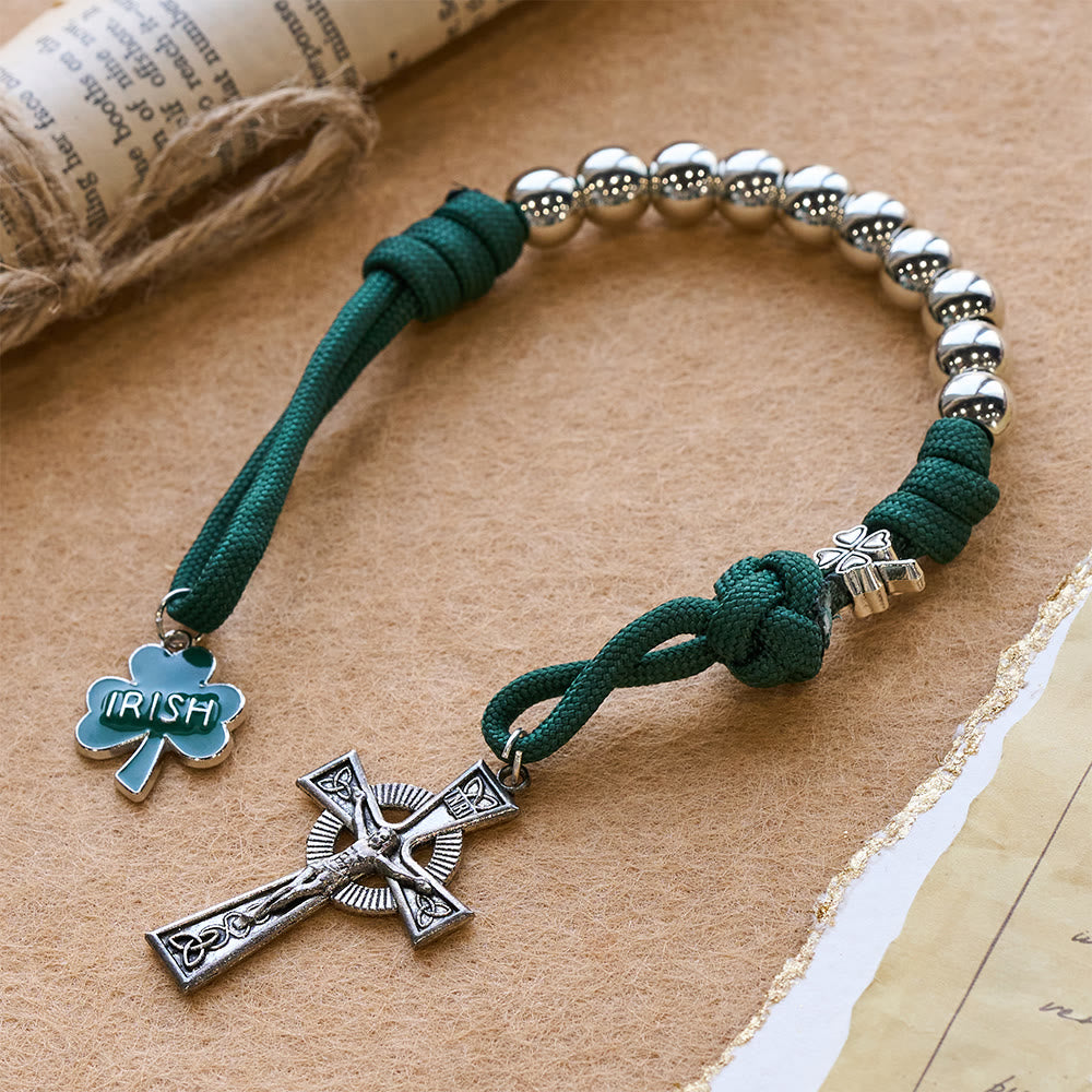 Christianartworkshop Irish Blessing Paracord Pocket Rosary with Celtic Crucifix - image 3