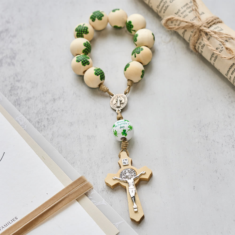 Christianartworkshop Irish Blessing Wood Pocket Rosary for St. Patrick's Day Gift - image 5