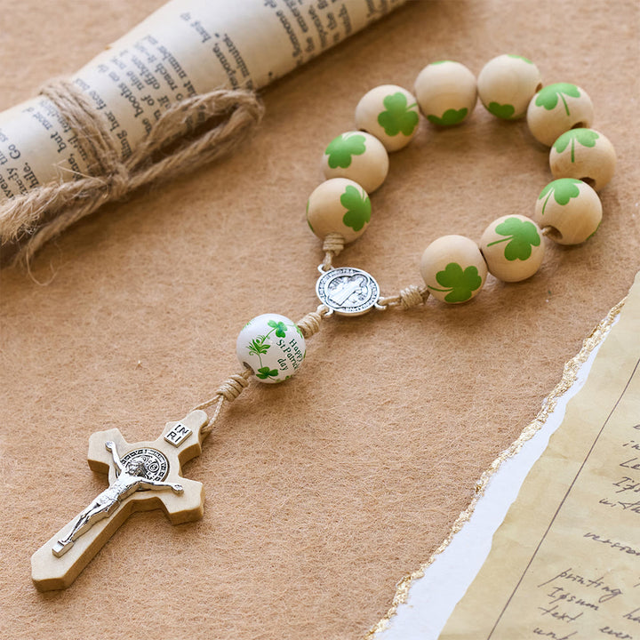 Christianartworkshop Irish Blessing Wood Pocket Rosary for St. Patrick's Day Gift - image 2