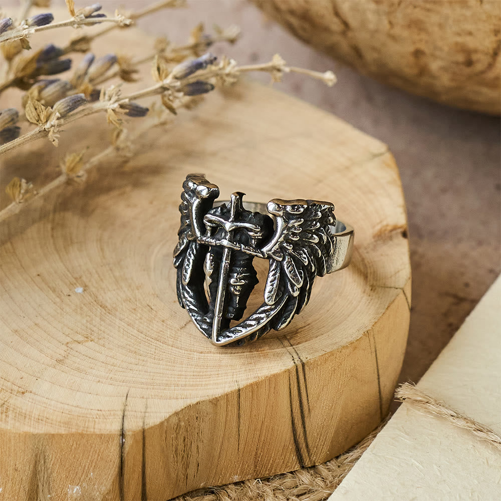 Christianartworkshop Archangel Michael Winged Sword Ring: A Symbol of Divine Protection - image 7