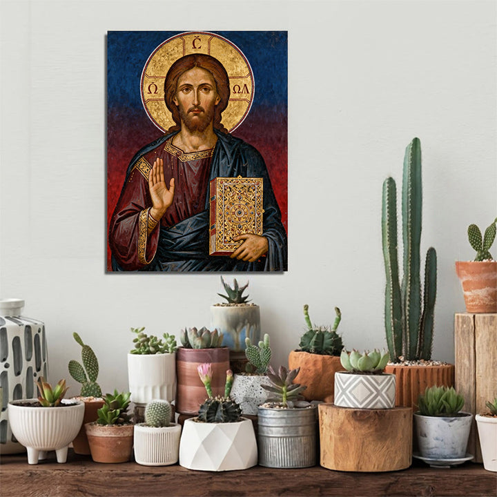 Christianartworkshop Christian Artwork Pantocrator Art Canvas: Divine Authority & Timeless Devotion - image 1