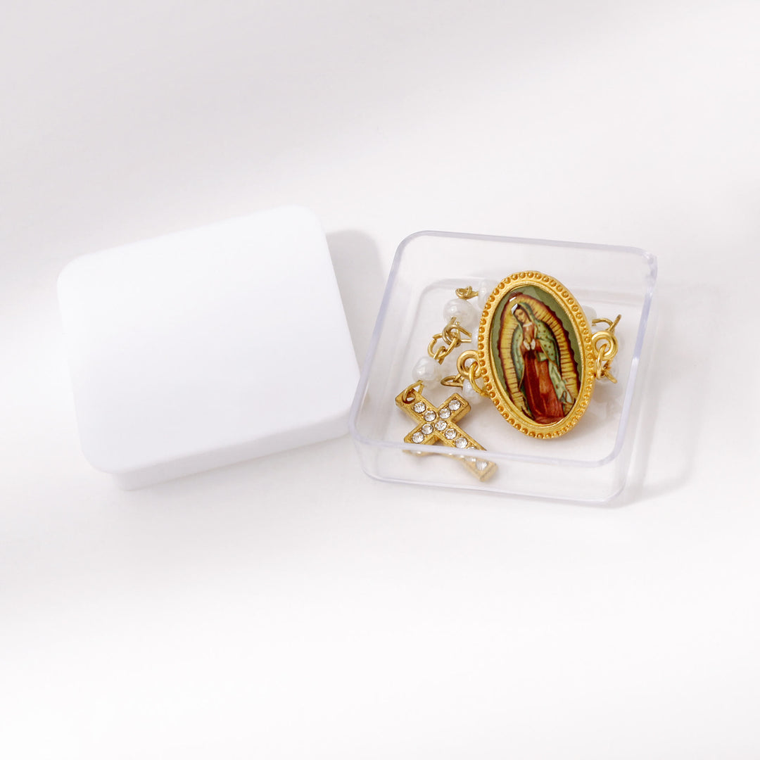 Christianartworkshop Our Lady of Guadalupe Mini Rosary Brooch: A Symbol of Maternal Protection - image 3