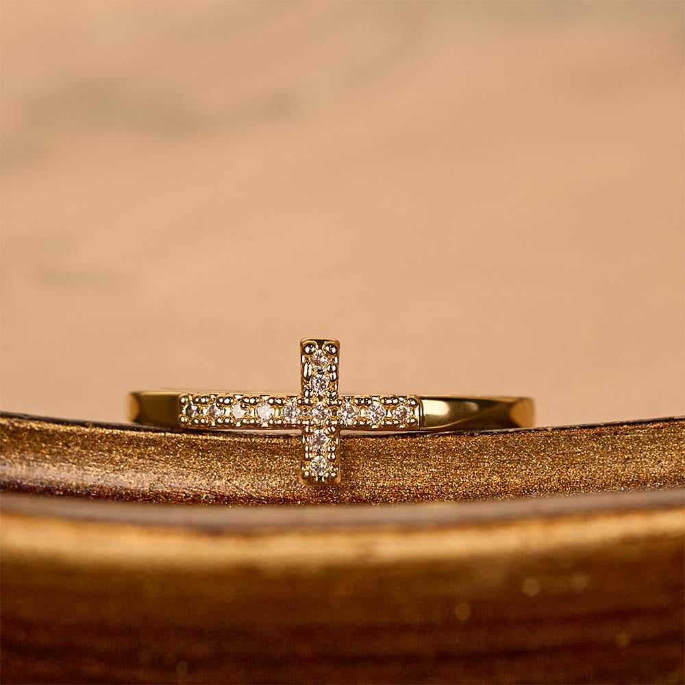 Christianartworkshop Dual Cross Ring Set: Polished Metal & Zircon-Encrusted Styles for Daily Devotion - image 2