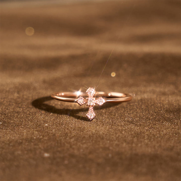 Christianartworkshop Zircon-Encrusted Cross Ring: Timeless Devotion in Golden, Silver, and Rosegold - image 11