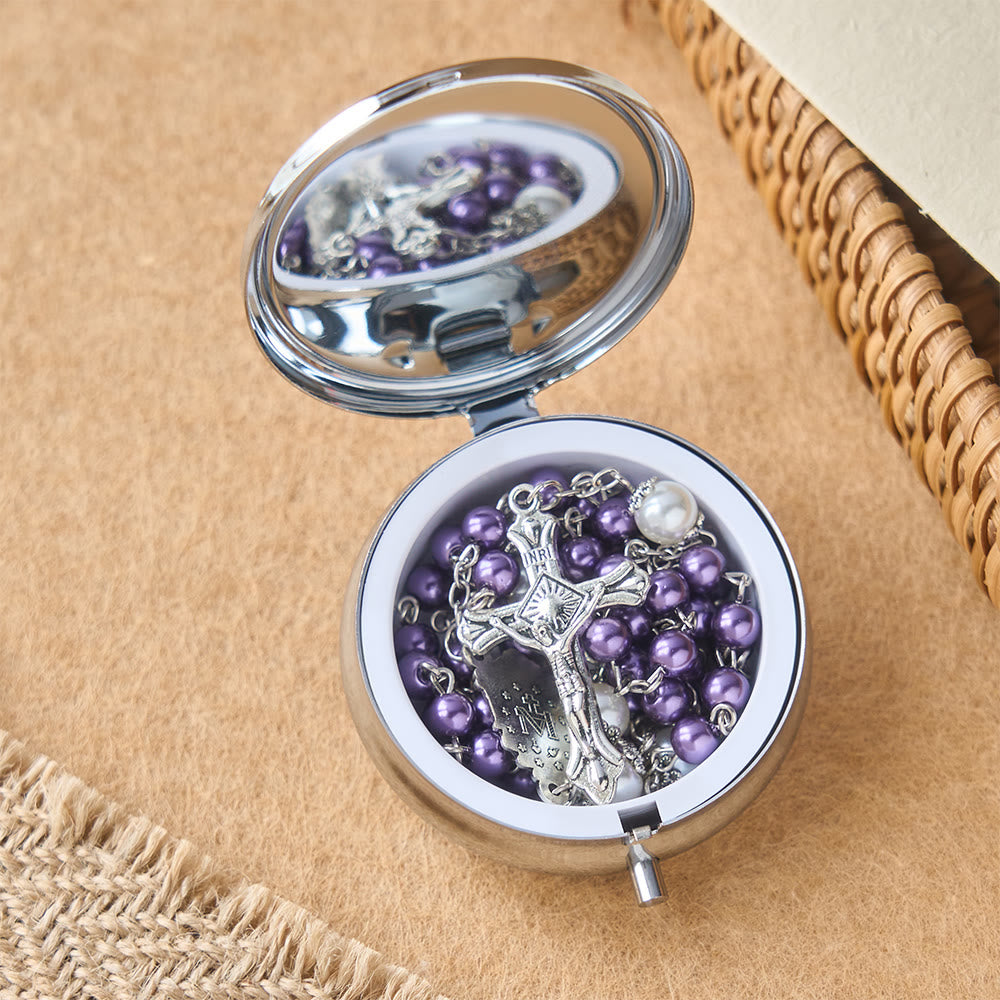 Christianartworkshop Devotional Rosary with Storage Box: Our Lady Medal and Crucifix for Prayerful Reflection - image 14