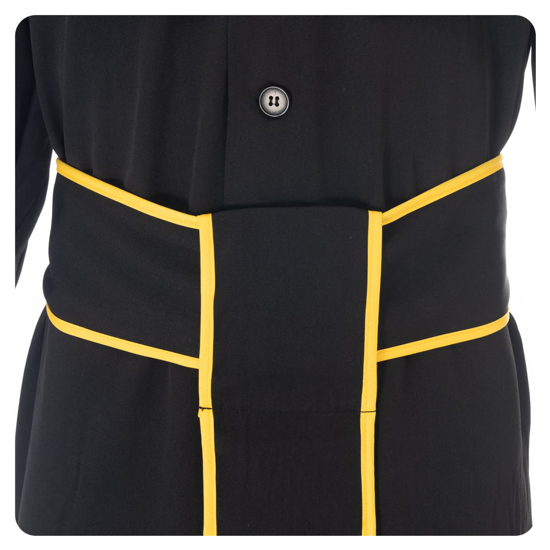 Christianartworkshop Medieval Style Black Cassock Clergy Robe with Cross Tassel Belt and Shawl Collar - image 5