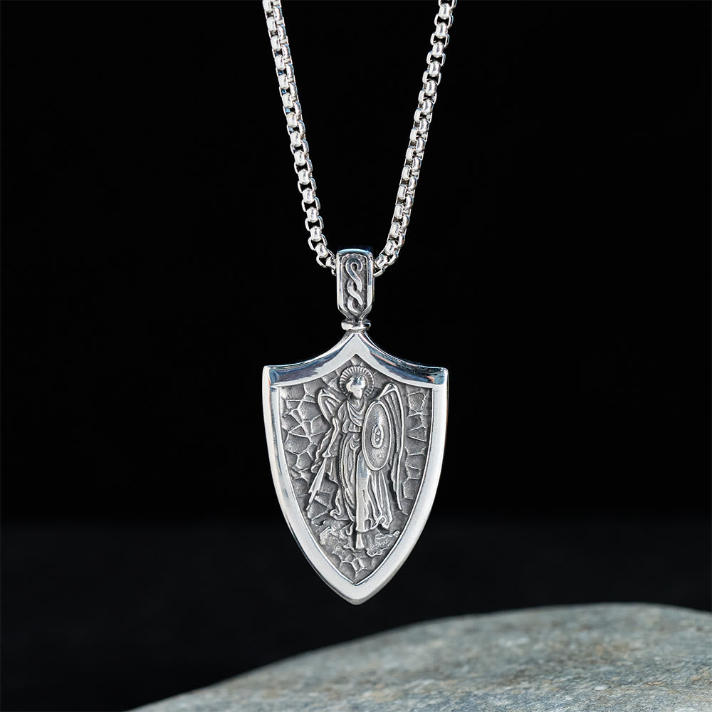 Christianartworkshop Archangel St. Michael Shield Amulet Titanium Necklace - image 4