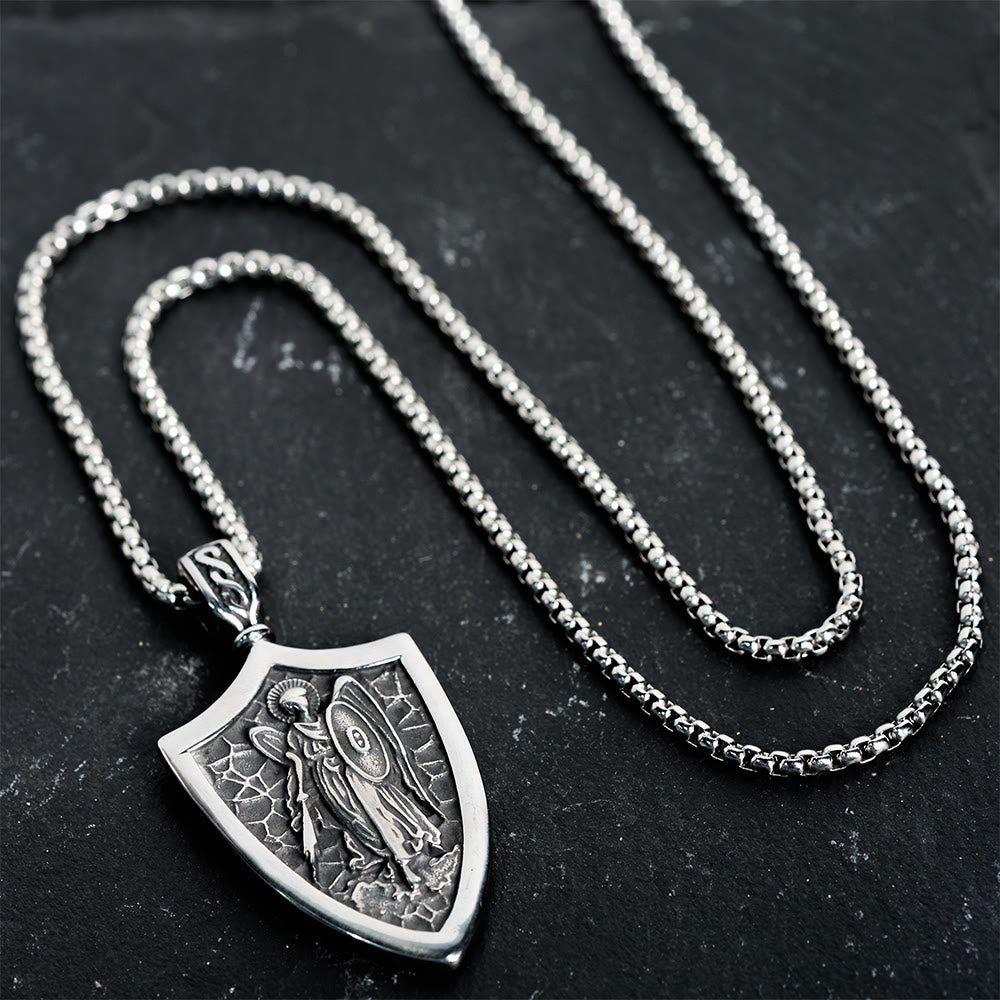 Christianartworkshop Archangel St. Michael Shield Amulet Titanium Necklace - image 3
