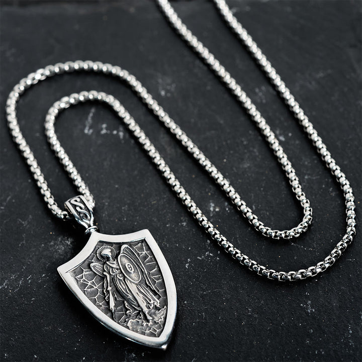 Christianartworkshop Archangel St. Michael Shield Amulet Titanium Necklace - image 3