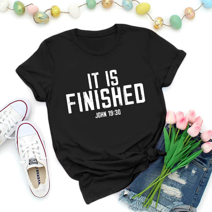 Christianartworkshop John 19:30 It Is Finished Distressed Premium T-Shirt - Black - 2XL - image 3