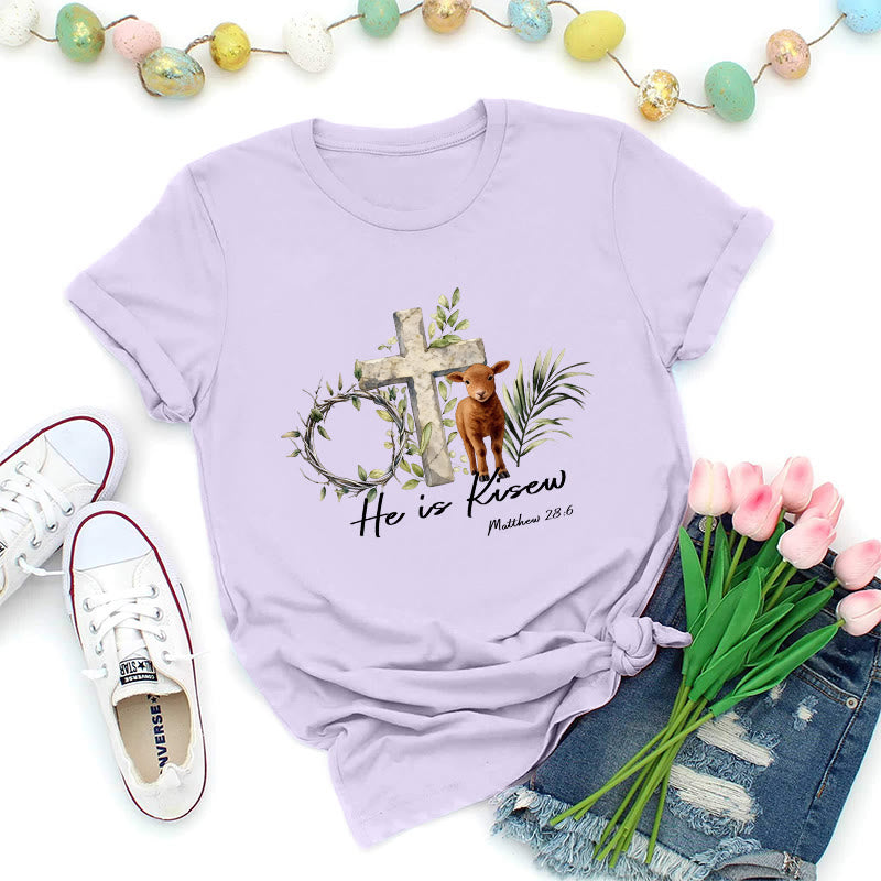 Christianartworkshop He Is Risen Matthew 28:6 Premium T-Shirt - Purple - 2XL - image 1