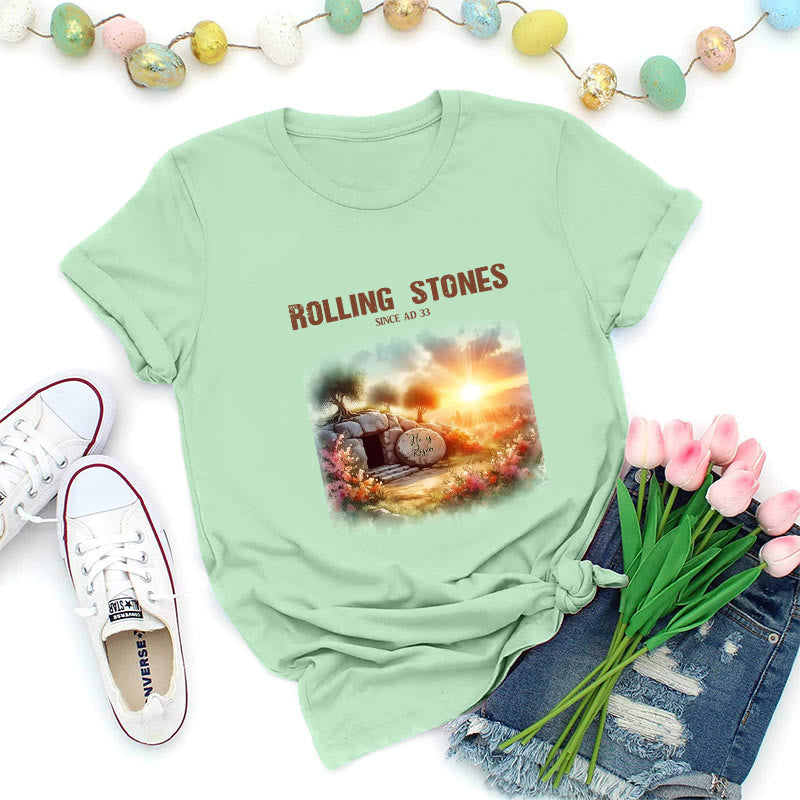 Christianartworkshop Faith-Inspired Rolling Stones T-Shirt - Light Green - 2XL - image 8