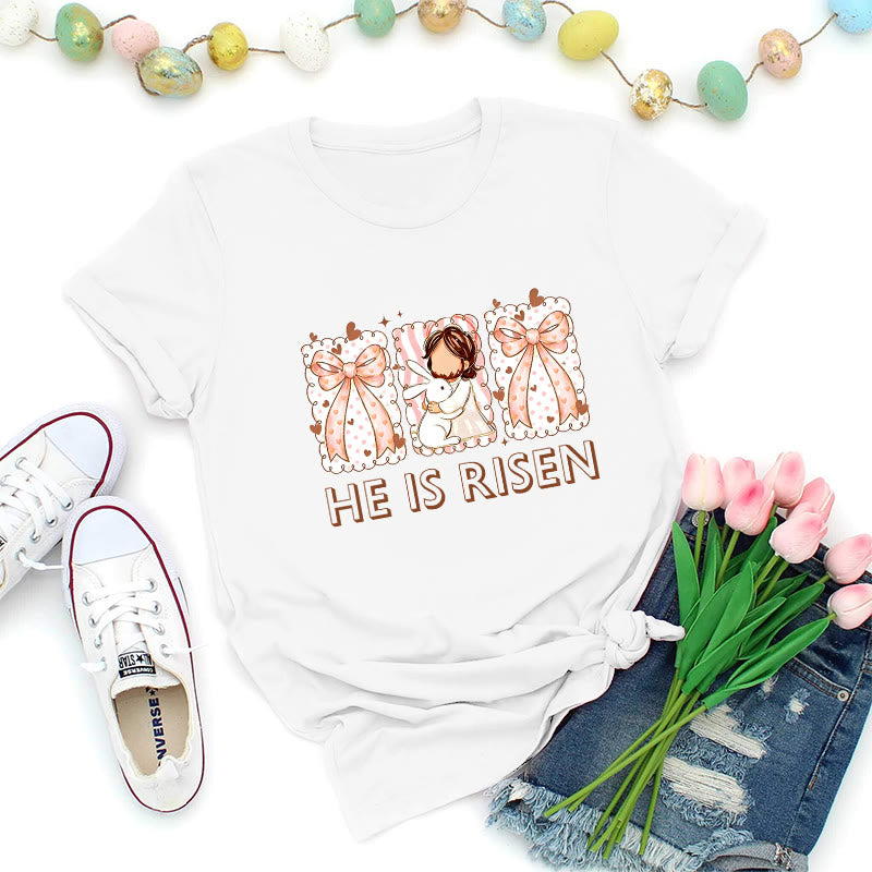 Christianartworkshop Easter Bunny Girl Resurrection T-Shirt - White - 2XL - image 7
