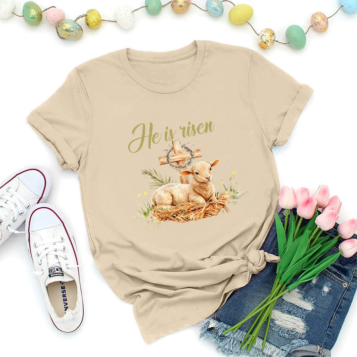 Christianartworkshop Lamb & Cross Easter T-Shirt - Beige - 2XL - image 5