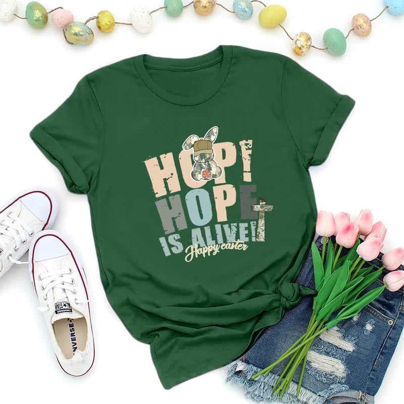 Christianartworkshop Hope Is Alive Easter Premium T-Shirt - Dark Green - 2XL - image 3