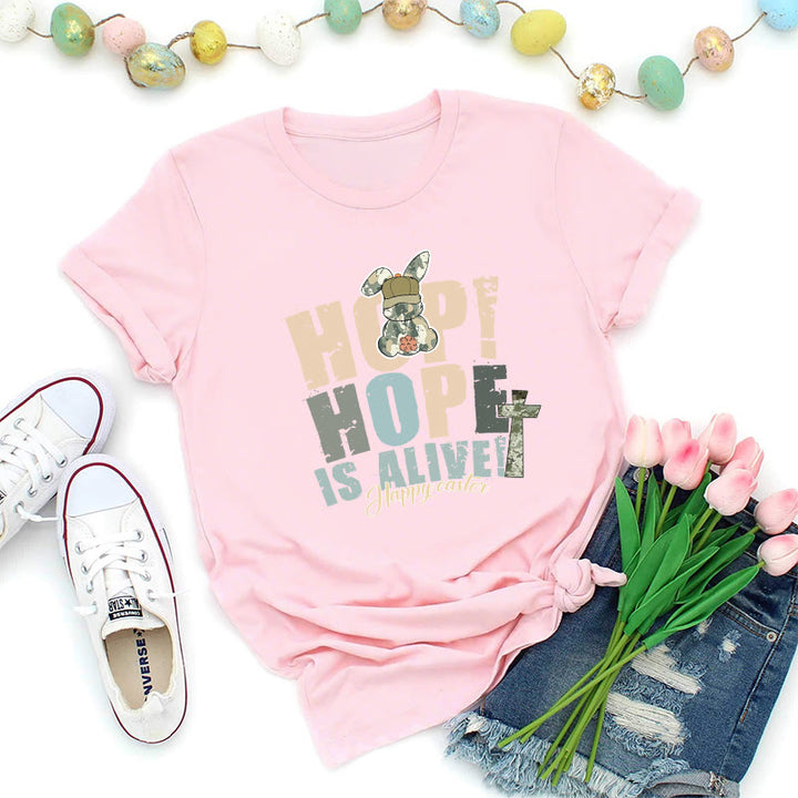 Christianartworkshop Hope Is Alive Easter Premium T-Shirt - Pink - 2XL - image 8