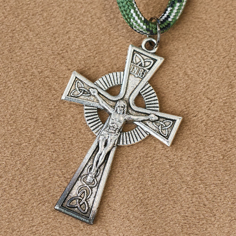 Christianartworkshop Green Aventurine Easter Pocket Rosary with St. Michael Pendant and Celtic Cross - image 5