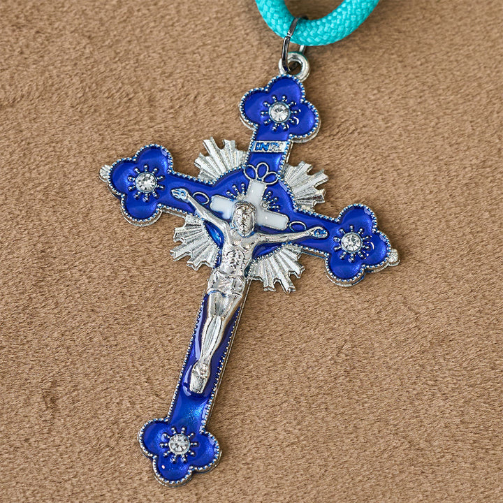 Christianartworkshop Lapis Lazuli Paracord Pocket Rosary with St. Michael Guardian - image 6