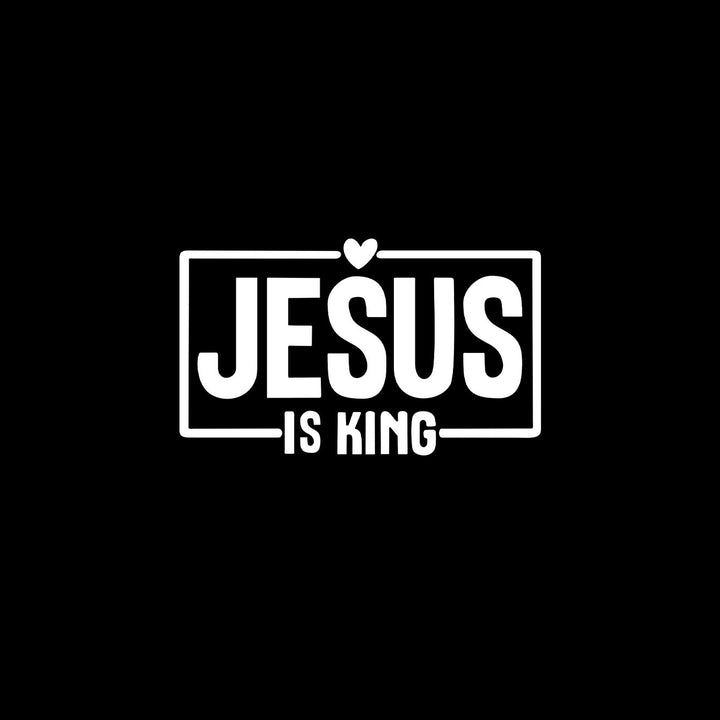Christianartworkshop Jesus Is King Heart Accent Car Sticker: A Sacred Symbol of Prayer for Daily Travel - White - Set of 10 - image 5