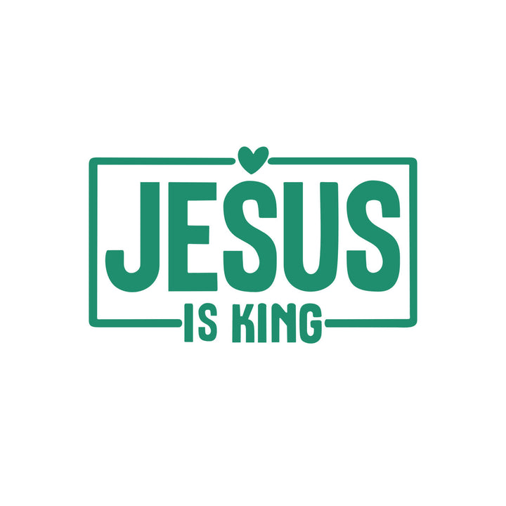 Christianartworkshop Jesus Is King Heart Accent Car Sticker: A Sacred Symbol of Prayer for Daily Travel - Green - Set of 10 - image 9