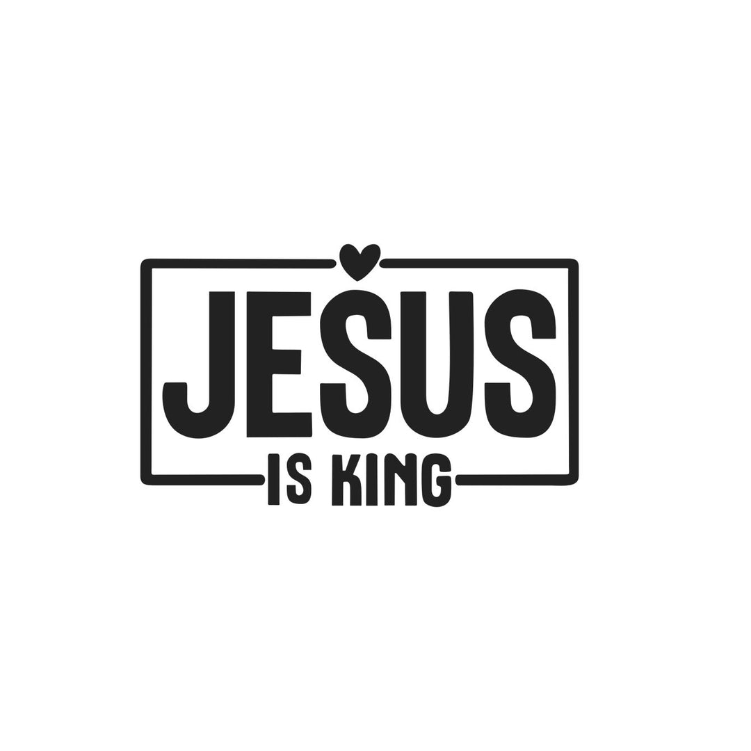 Christianartworkshop Jesus Is King Heart Accent Car Sticker: A Sacred Symbol of Prayer for Daily Travel - Black - Set of 10 - image 3