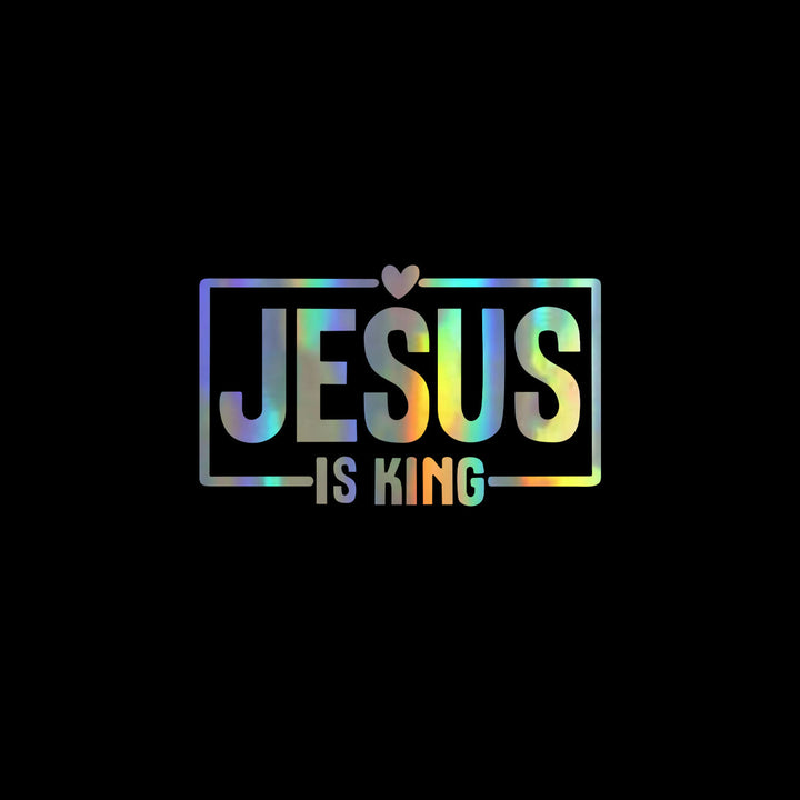 Christianartworkshop Jesus Is King Heart Accent Car Sticker: A Sacred Symbol of Prayer for Daily Travel - Laser - Set of 10 - image 6