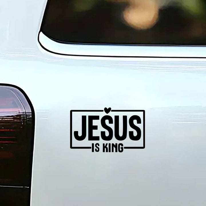 Christianartworkshop Jesus Is King Heart Accent Car Sticker: A Sacred Symbol of Prayer for Daily Travel - image 2