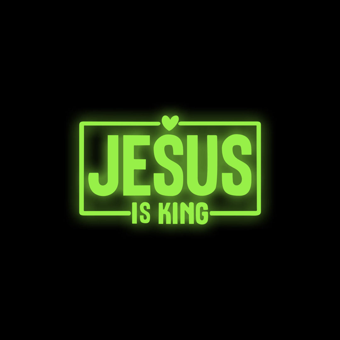 Christianartworkshop Jesus Is King Heart Accent Car Sticker: A Sacred Symbol of Prayer for Daily Travel - Neon Green - Set of 10 - image 12