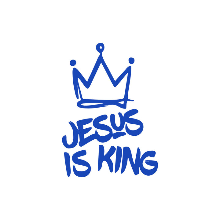 Christianartworkshop Jesus Is King Crown Accent Car Sticker: Durable Decor for Faith-Filled Commutes - Blue - Set of 10 - image 7