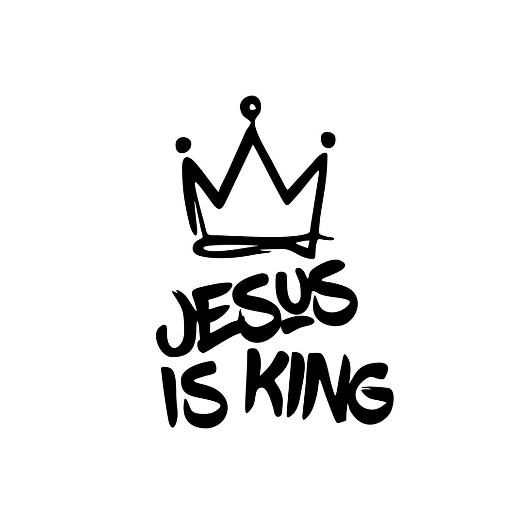 Christianartworkshop Jesus Is King Crown Accent Car Sticker: Durable Decor for Faith-Filled Commutes - image 4