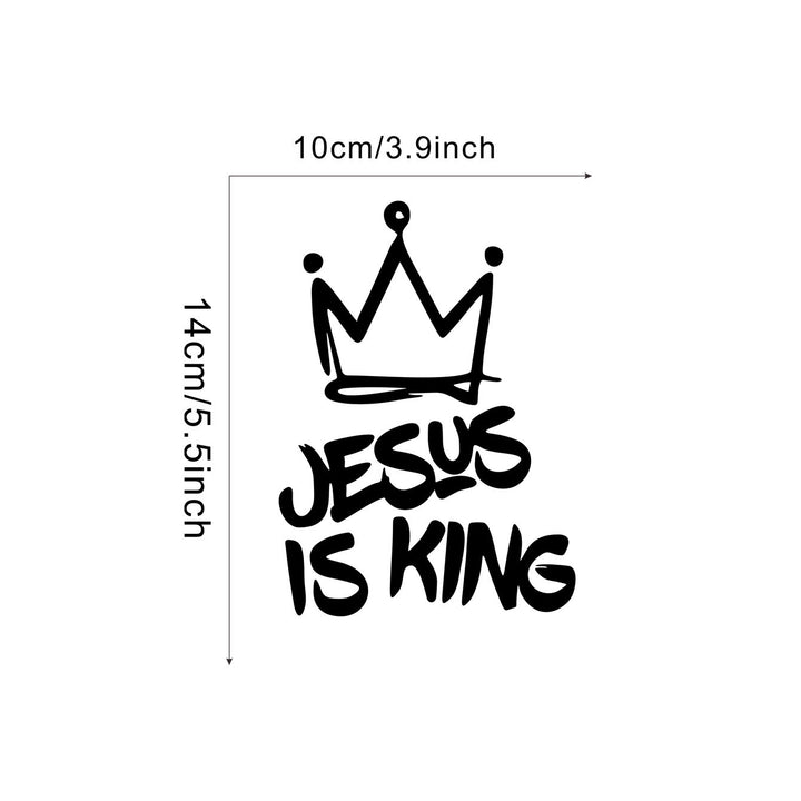 Christianartworkshop Jesus Is King Crown Accent Car Sticker: Durable Decor for Faith-Filled Commutes - image 13