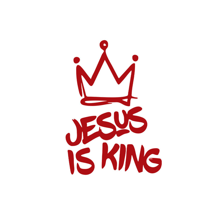 Christianartworkshop Jesus Is King Crown Accent Car Sticker: Durable Decor for Faith-Filled Commutes - Red - Set of 10 - image 8