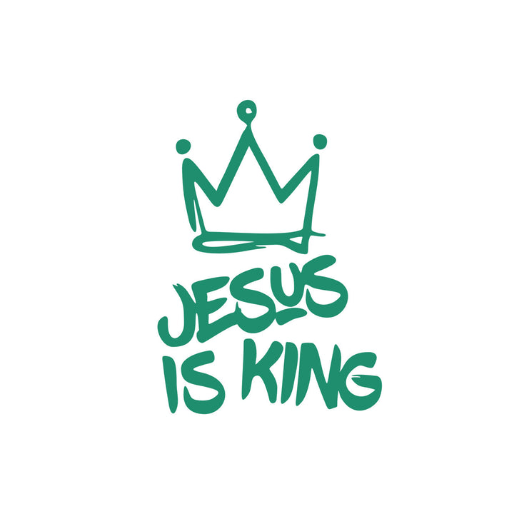Christianartworkshop Jesus Is King Crown Accent Car Sticker: Durable Decor for Faith-Filled Commutes - Green - Set of 10 - image 9