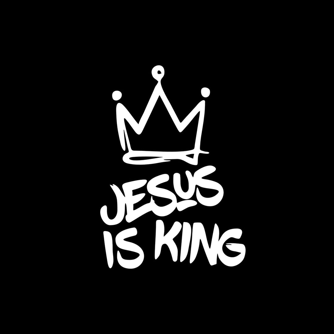 Christianartworkshop Jesus Is King Crown Accent Car Sticker: Durable Decor for Faith-Filled Commutes - image 2