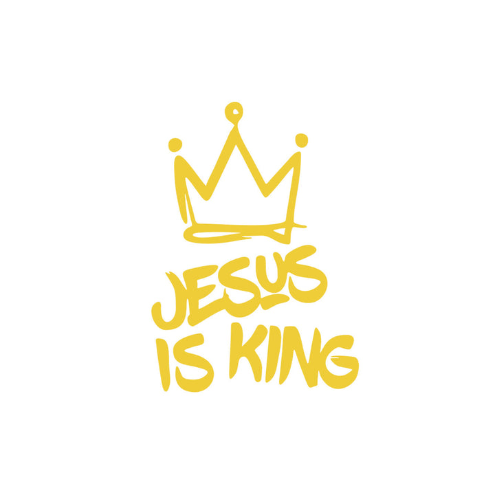 Christianartworkshop Jesus Is King Crown Accent Car Sticker: Durable Decor for Faith-Filled Commutes - Yellow - Set of 10 - image 10
