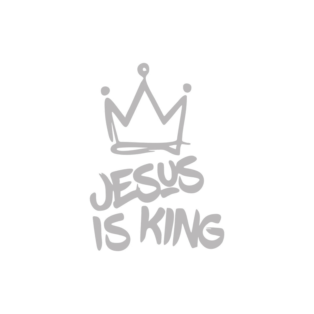 Christianartworkshop Jesus Is King Crown Accent Car Sticker: Durable Decor for Faith-Filled Commutes - Silver - Set of 10 - image 11