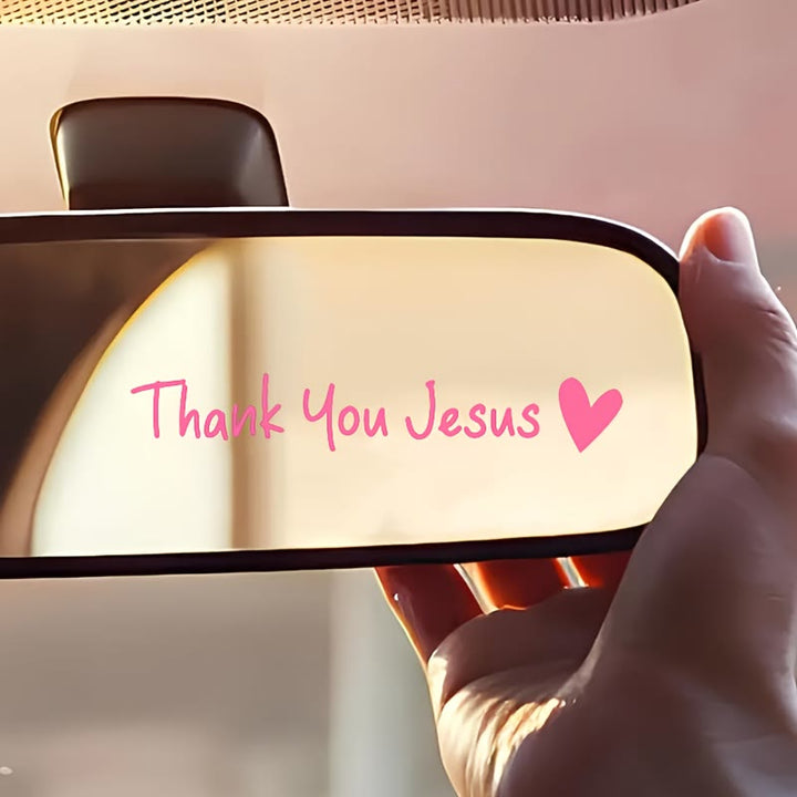 Christianartworkshop Thank You Jesus Heart Car Sticker: A Symbol of Grateful Faith for Vehicle Decor - Pink - Set of 10 - image 5