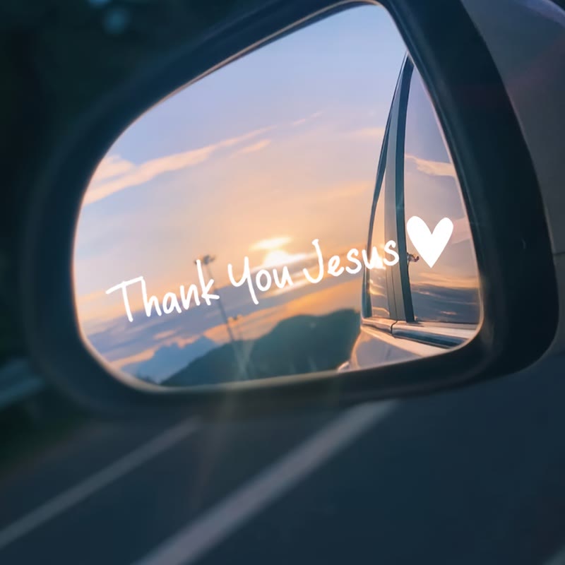Christianartworkshop Thank You Jesus Heart Car Sticker: A Symbol of Grateful Faith for Vehicle Decor - White - Set of 10 - image 3