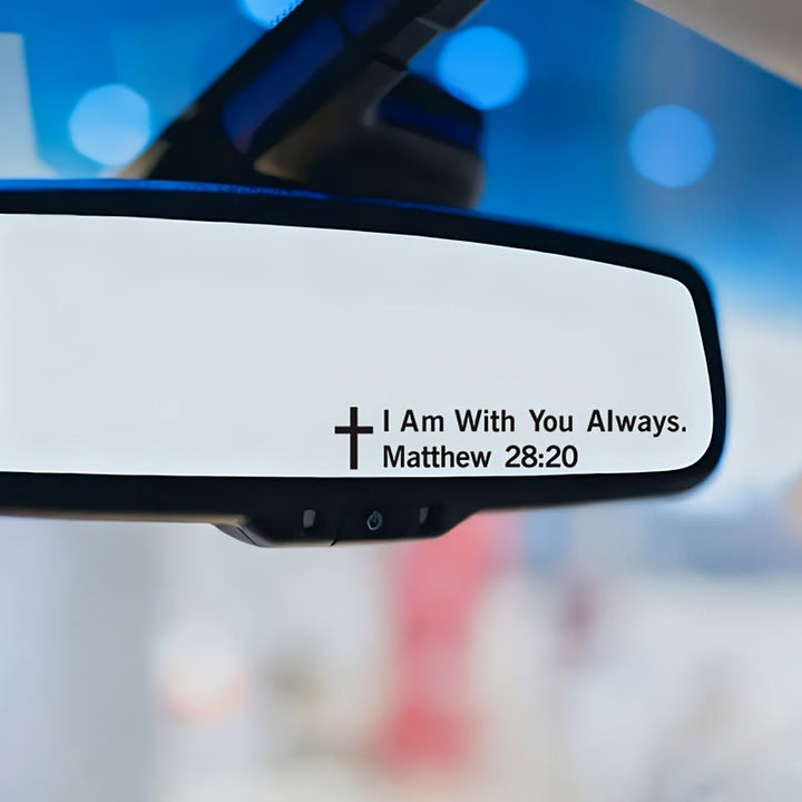 Christianartworkshop Matthew 28:20 I Am With You Always Car Sticker: Cross Motif for Faithful Vehicle Decor - image 2