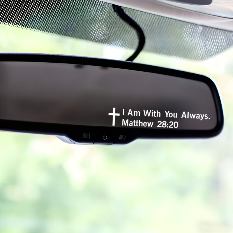Christianartworkshop Matthew 28:20 I Am With You Always Car Sticker: Cross Motif for Faithful Vehicle Decor - White - Set of 10 - image 4