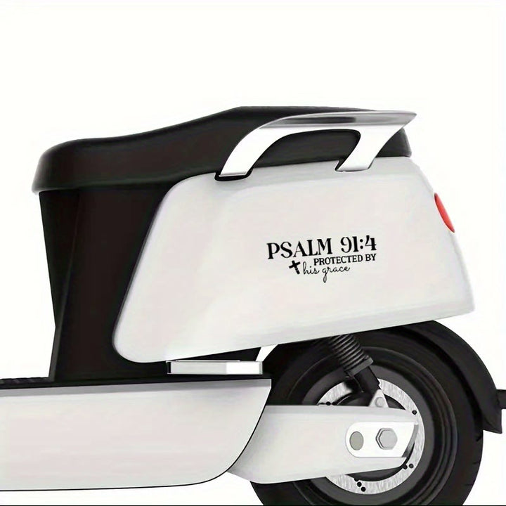 Christianartworkshop Divine Grace Psalm 91:4 Car Sticker: Cross Accent for God’s Gracious Shielding - image 4