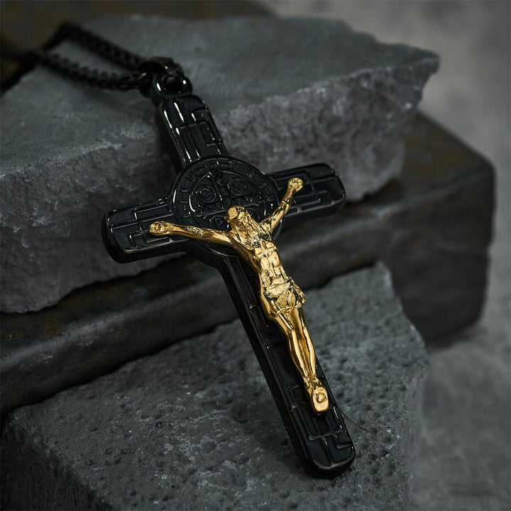 Christianartworkshop Classic Retro Style Crucifix St. Benedict Medal Protection Pendant Necklace - image 8