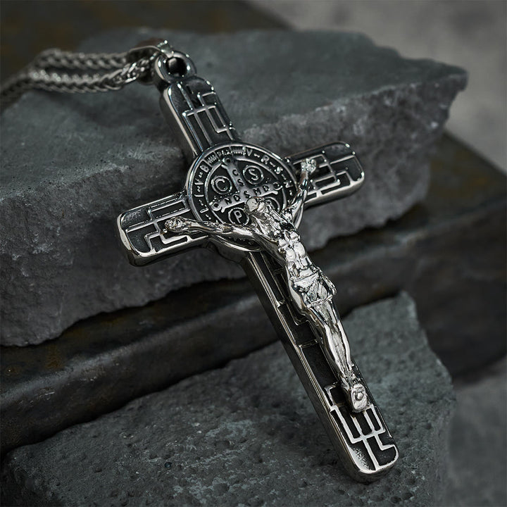 Christianartworkshop Classic Retro Style Crucifix St. Benedict Medal Protection Pendant Necklace - image 13