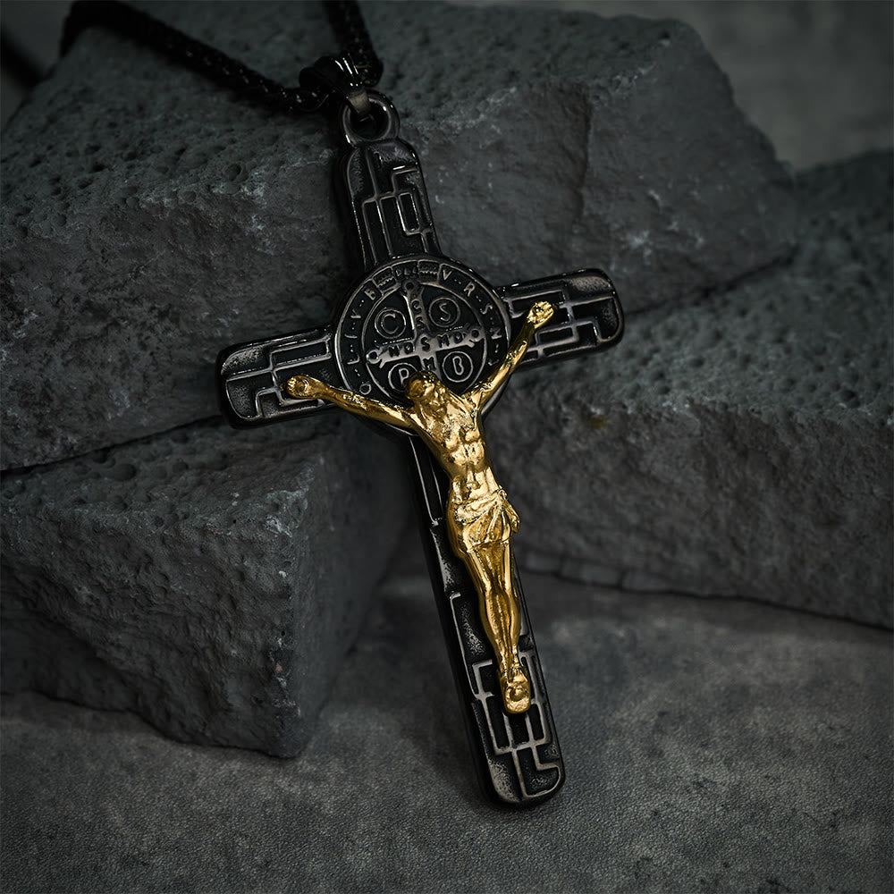 Christianartworkshop Classic Retro Style Crucifix St. Benedict Medal Protection Pendant Necklace - image 10