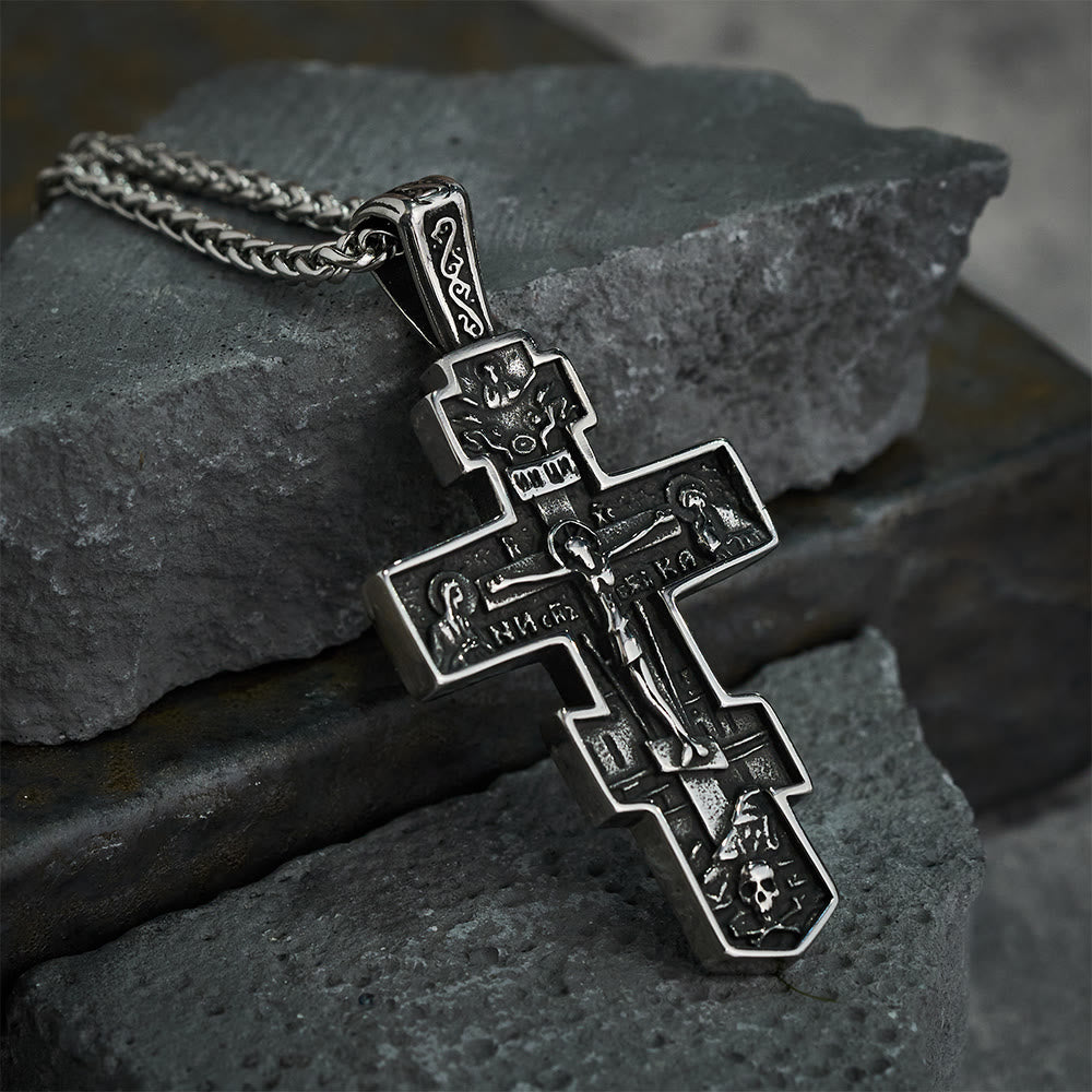 Christianartworkshop Titanium Orthodox Jesus Crucifix Necklace Protection Jewelry - image 4