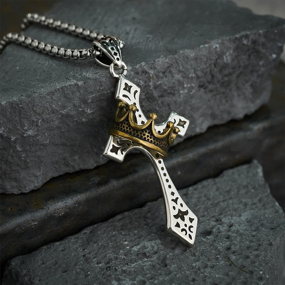 Christianartworkshop The Crown Cross Necklace Religion Jewelry - image 2