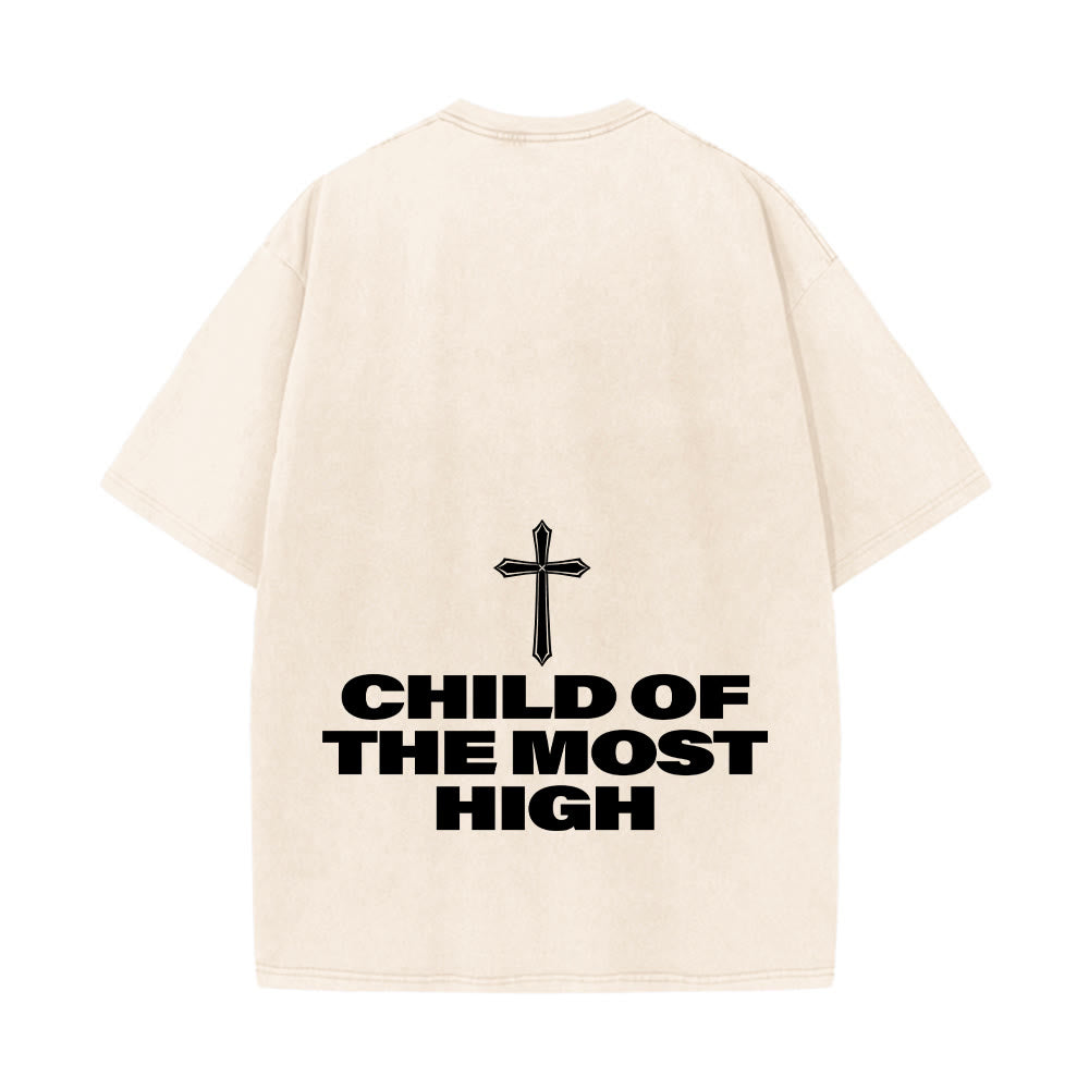 Christianartworkshop Child of the Most High Cross Bold Lettering Unisex Washed T-shirt - image 24