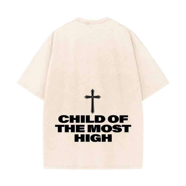 Christianartworkshop Child of the Most High Cross Bold Lettering Unisex Washed T-shirt - image 24
