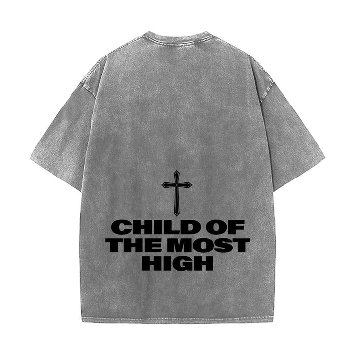 Christianartworkshop Child of the Most High Cross Bold Lettering Unisex Washed T-shirt - image 8
